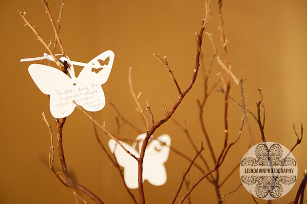 Butterfly wishing tree wedding