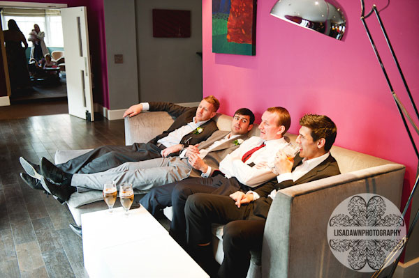 Groomsmen chilling Hotel Grosvenor Wedding