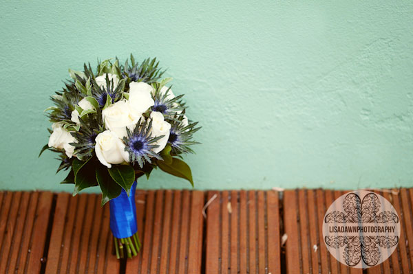 Blue and white Wedding Bouquet