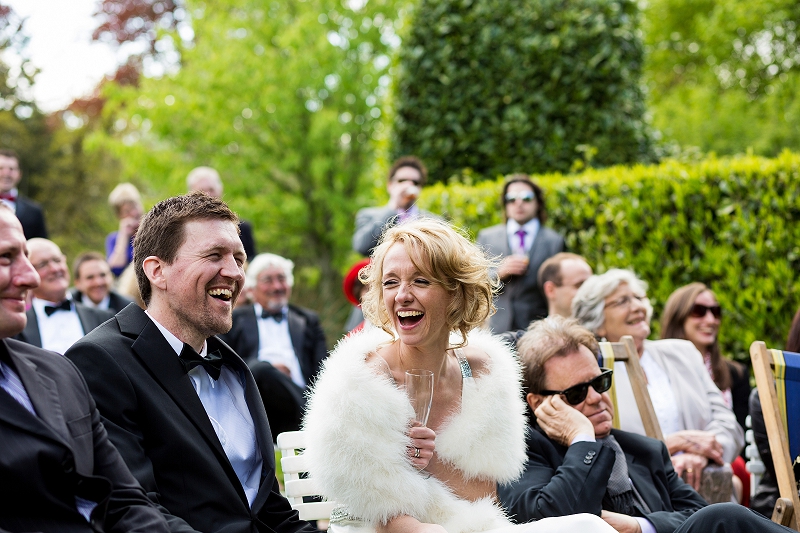 Bride and groom Laughing