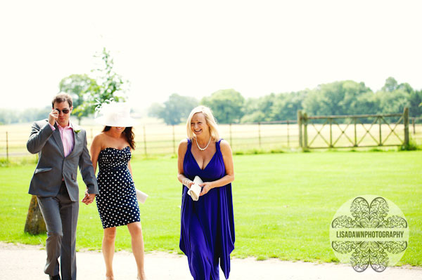 family arrive at the larmer tree gardens