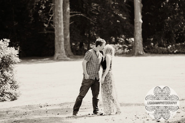 Couple embracing in Rhinefield, The New Forest