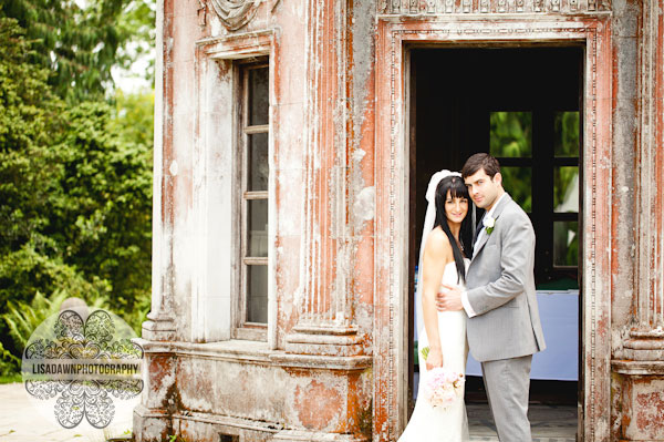 bride and groom in the temple