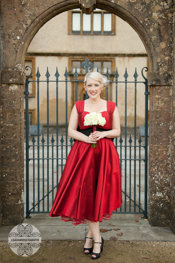 Bride in red wedding dress