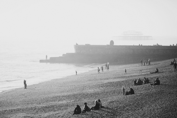 Brighton Beach at dusk