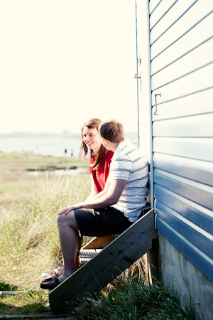 Beach Hut Engagement Shoot