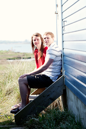 Beach Hut Engagement Photography