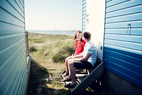 Beach Hut Engagement Shoot