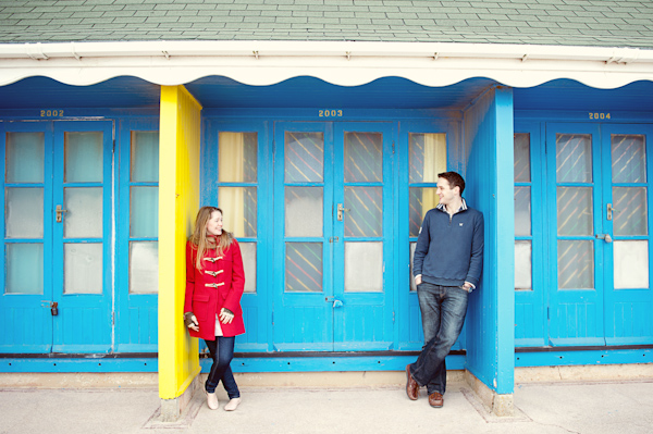 Beach Hut Engagement Photography