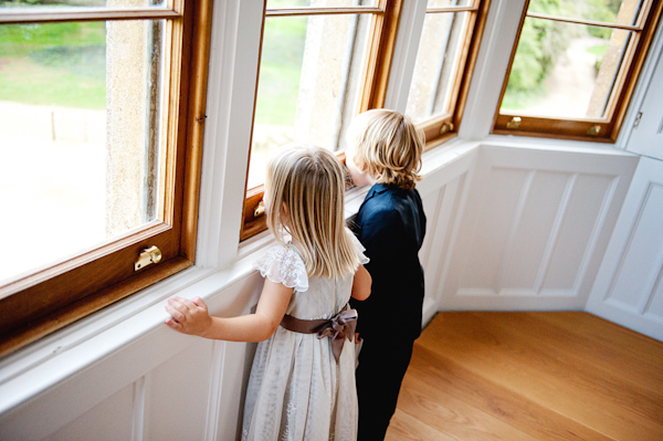 Children looking out of window