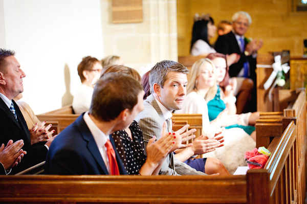 clapping guests in church