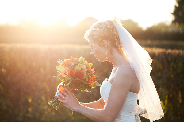 Autumn light bride portrait