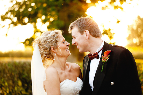 Autumn light wedding photograph