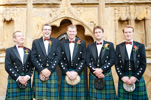 Ushers and Groom in kilts