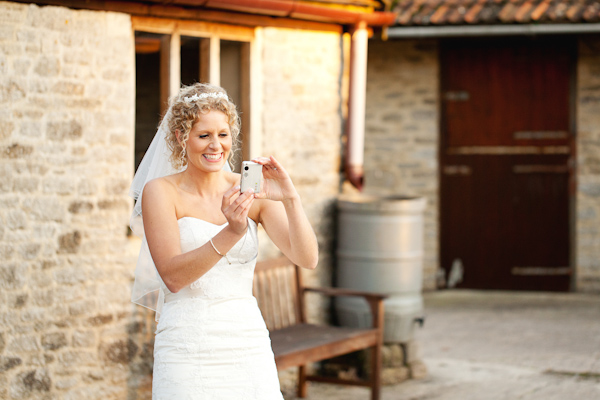 Bride taking a photo