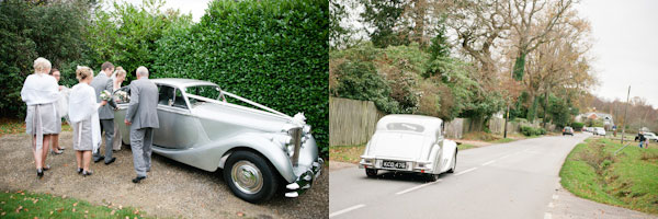 Silver wedding car