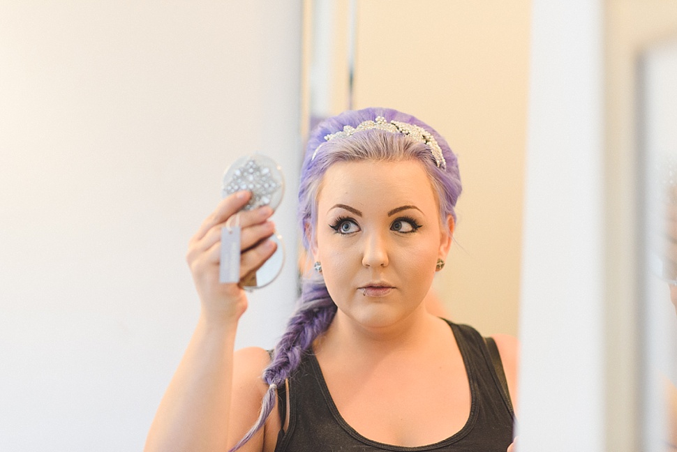 Alternative bride purple hair