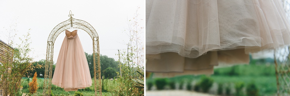 Blush pink wedding dress