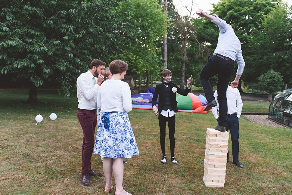 Garden games marquee wedding