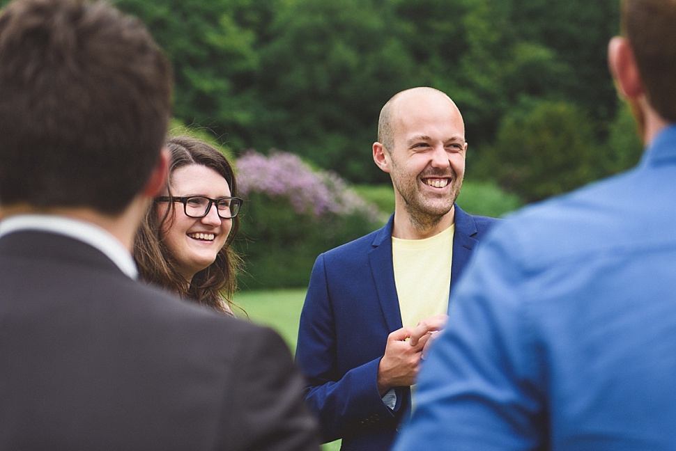 Happy wedding guests