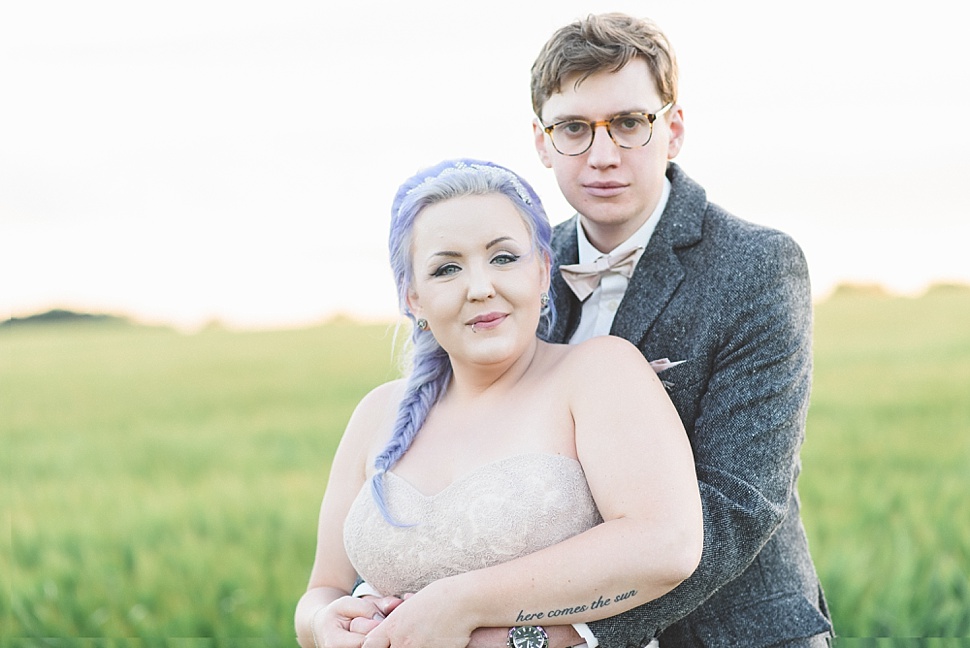 Quirky bride and groom