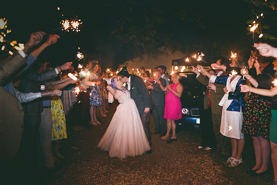 Sparkler send off wedding