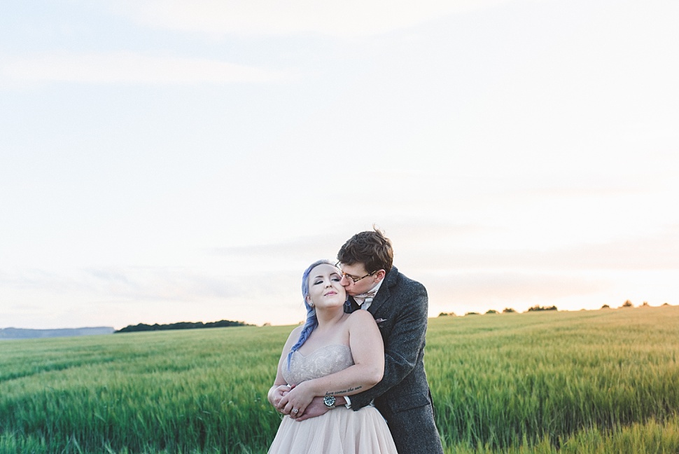 Sunset wedding couple