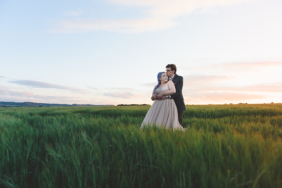 Sunset wedding photo