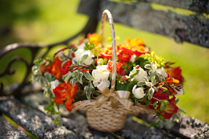 Orange flower girl basket