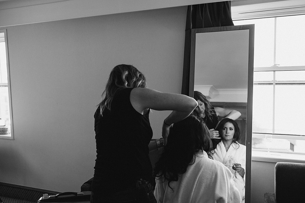 Bride getting ready