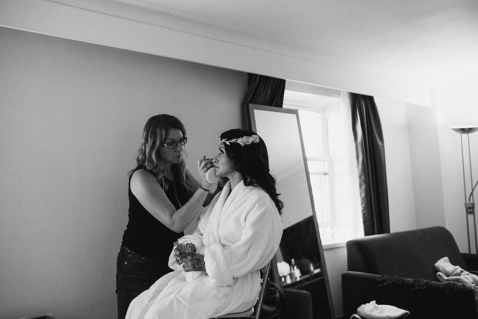 Bride getting ready