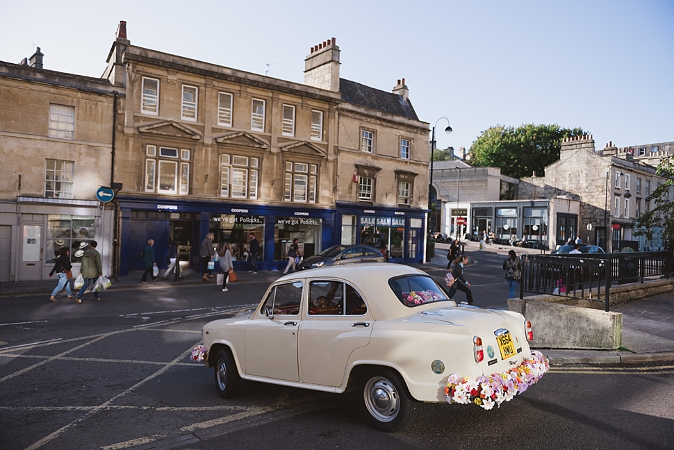 Vintage Indian ambassador wedding car