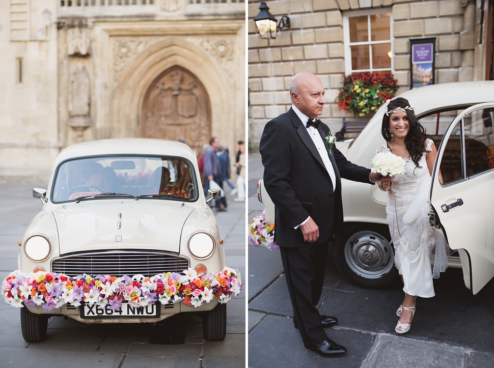 Vintage wedding car