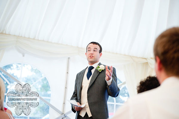 Best man makes his speech