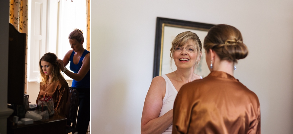 bridesmaid getting ready