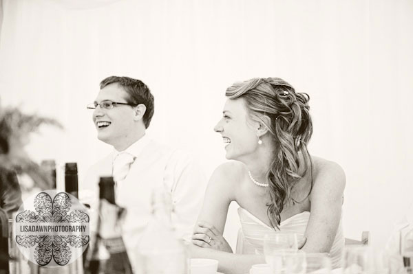 Laughter marquee wedding