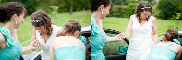 bride arrives Iwerne Courtney