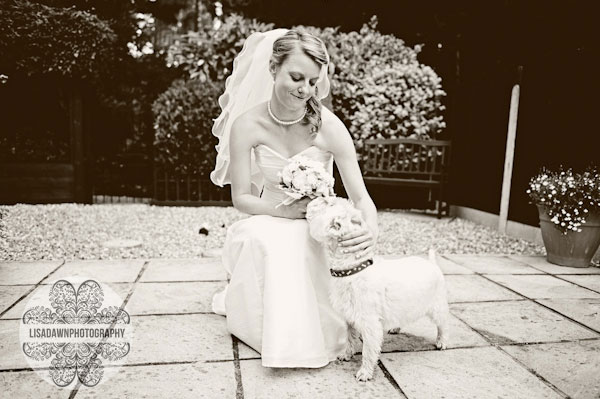 Bride with dog