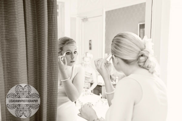 bridesmaid getting ready