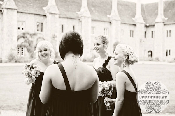 Bridesmaids at st. Cross church