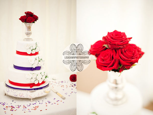 Red white and blue wedding cake