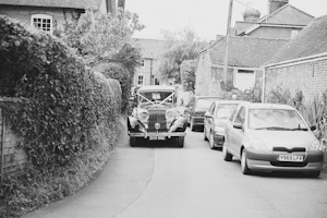 wedding car arrives