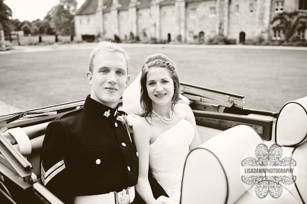 Wedding car off to reception