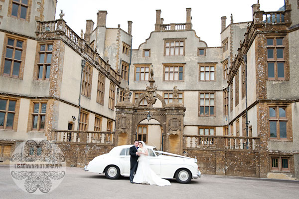 Rolls Royce in front of Sherborne Castle