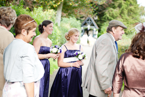 wedding guests at church