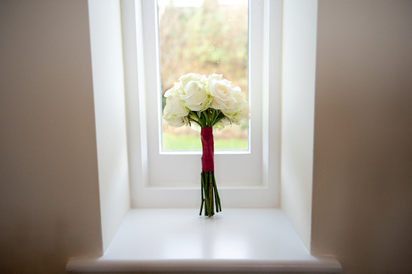 White roses brides bouquet