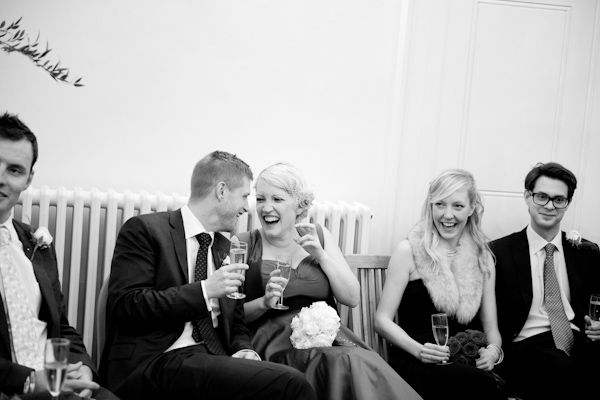 Laughter during wedding reception