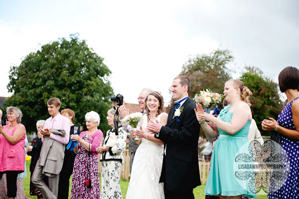 wedding party clapping