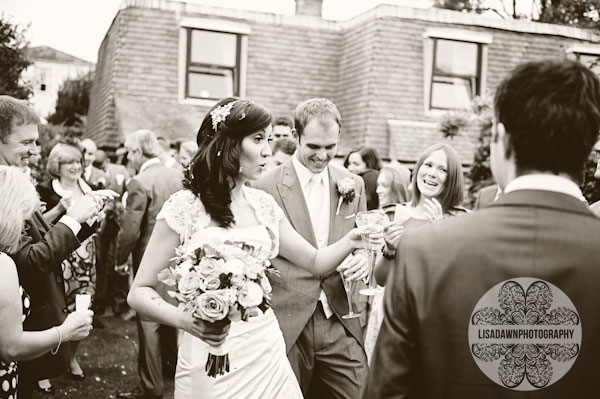 Bride with confetti