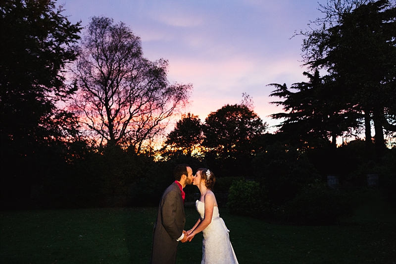 Sunset wedding photo